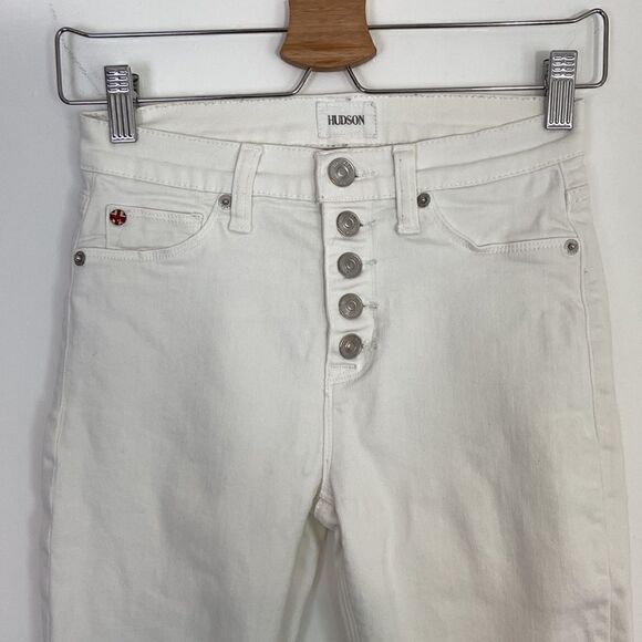 Hudson Ciara High Rise Ankle Skinny SSK Buttonfly White Size 24 - Picture 3 of 7